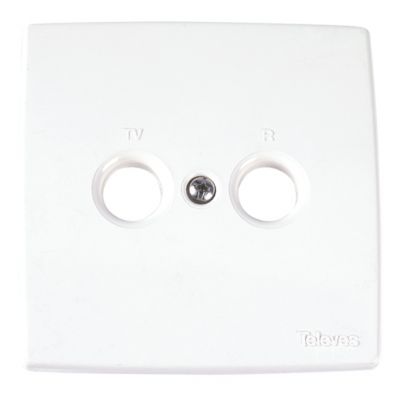 Embellecedor blanco 2 conectores: TV-R