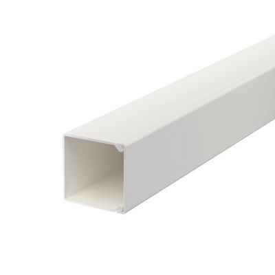 Canal para pared y techo con banda adhesiva 25x25x2000, PVC, blanco puro, 9010