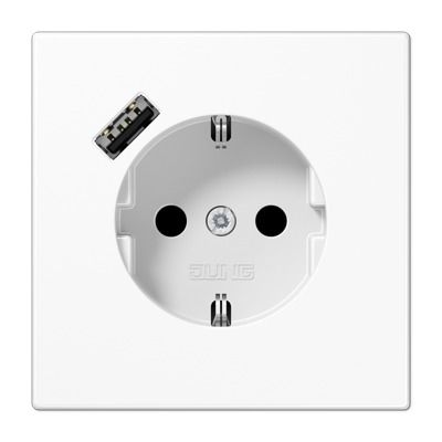 Enchufe SCHUKO® c/ USB-A LS bl. alpi