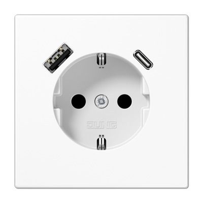 Enchufe SCHUKO® c/ USB-AC LS bl. alpi