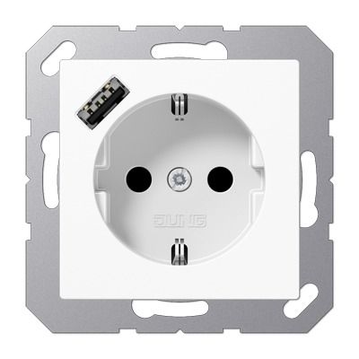Enchufe SCHUKO® c/ USB-A. A bl. alpi