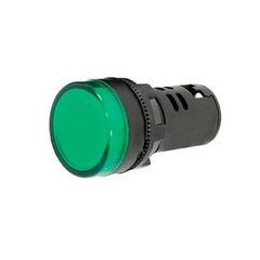 Avisador luminoso verde 22,5 mm luz fija pl22 115-230v