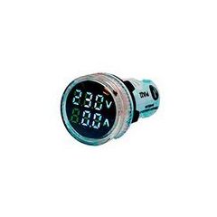 Piloto voltímetro y amperímetro digital 22,5 ip67 48-500vca blanco