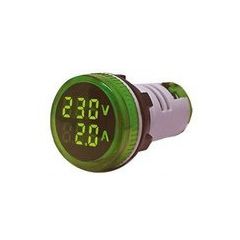 Piloto voltímetro y amperímetro digital 22,5 ip67 48-500vca verde