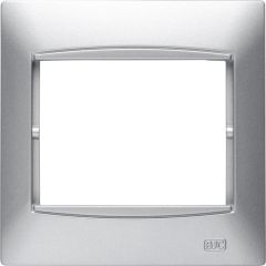 Coral, marco 1 elemento horizontal embellecedor integrado, sin bastidor plata luna