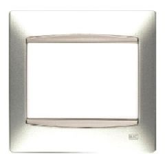 Coral, marco 4 elementos horizontal embellecedor integrado, sin bastidor plata luna