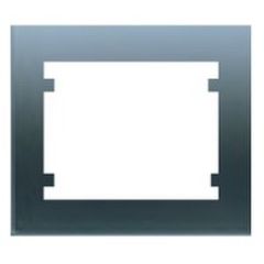 Iris, marco 4 elementos horizontal, acero neptuno