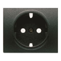 Mega, tapa base enchufe seguridad, antracita cosso