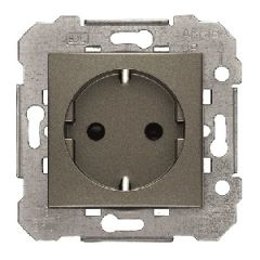 Viva, schuko, emborne tornillo, proteccion de seguridad, gris lava sin garras 16 a 250 vac