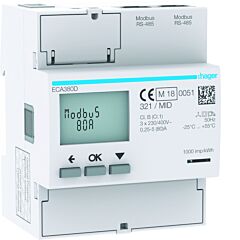 Contador de energía 3f direct 80a 4m modbus agardio mid