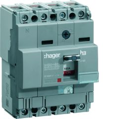 Interruptor automático x160 4p4d 25ka 160a tm regulable fijo