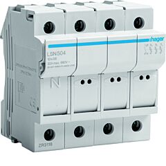 Portafusible seccionable tipo l38 3p+n 32a 690v