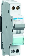 Interruptor automático 1p+n 25a curva-c 6ka 1 módulo