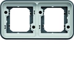 Soporte de empotrar estanca con 2 elementos horizontal gris