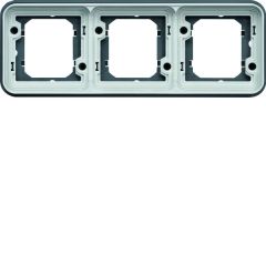 Soporte de empotrar estanca con 3 elementos horizontal gris