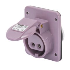 Base fija de empotrar a 10° - ip44 - 2p 16a 20-25v 50-60hz violeta - s r  - conexionado de tornillo