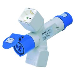 Adaptador ic 2p+t 230v-unel/2xbivalente