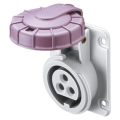 Base fija de empotrar a 10° - 2p 16a 20-25v 50-60hz violeta - s r  - conexionado de tornillo