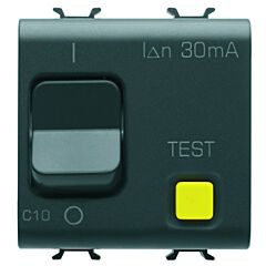 Interruptor diferencial con protección magnetotérmica - curva c - clase a - 1p+n 10a 230vca 30ma - 2 módulos - negro satinado - chorusmart