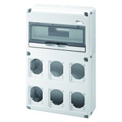 Cuadro q-din14 6 bases 16/32a ip65