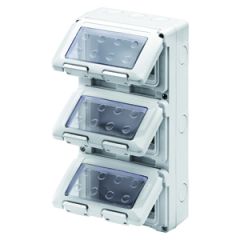 Contenedor estanco para aparatos system - vertical - 12 módulos - módulo 4x3 - gris ral 7035 - ip55