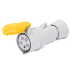 Base móvil recta hp - ip44/ip54 - 2p+t 32a 100-130v 50/60hz - amarillo - 4h - conexionado de tornillo