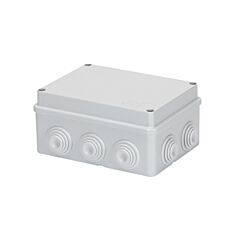 Caja de derivación con tapa baja atornillada - ip55 - dimensiones internas 150x110x70 - paredes con pasacables - gris ral 7035