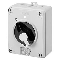 Interruptor rotativo - hp - mando - caja de material aislante - 16a 4p - maneta negra - ip66/67/69
