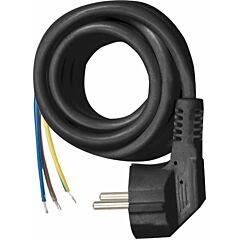 Cable h05vv-f 3g1mm² 2 metros negro para base múltiple multifix simon
