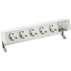 Kit personalizable con 5 bases de enchufe schuko y 1 elemento vacío blanco s400 top