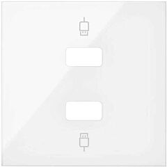 Tapa para 2 conectores usb blanco brillante simon 100