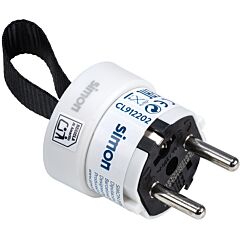 Clavija extraplana lateral 16 amperios y sistema de fácil extracción simon