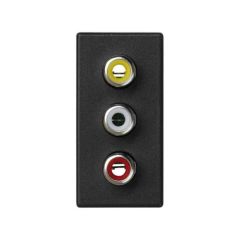 3 conectores rca emb.tornillo c/placa gr