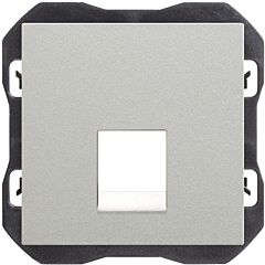 Tapa de voz y datos plana con guardapolvo para 1 conector rj45 aluminio simon 270