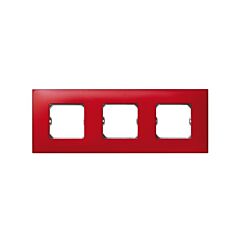 Marco para 3 elementos rojo mate sin garras y con bastidor simon 27 neos