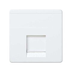 Placa de voz y datos plana con guardapolvo para 1 conector rj45 ortronics® blanco simon 27 play
