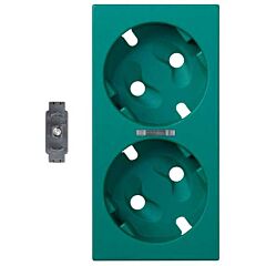 Tapa doble schuko con led indic. verde