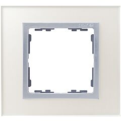 Marco para 1 elemento cristal plata interior aluminio simon 82 nature
