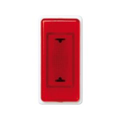 Señalizador luminoso de medio elemento con rosca mignonnette e-10 blanco y tapa difusora roja simon 27 play