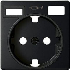 Tapa para la base de enchufe schuko con 2 cargadores usb a + c 10,5w negro mate simon 82 concept