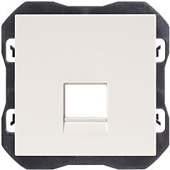 Tapa de voz y datos plana con guardapolvo para 1 conector rj45 blanco mate simon 270