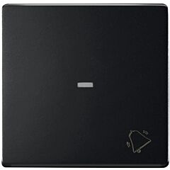 Tecla individual con grabado campana para pulsador negro mate simon 82 concept