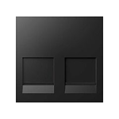 Placa de voz y datos plana con guardapolvo para 2 conectores rj45 con clipaje keystone® i y ii negro simon 400