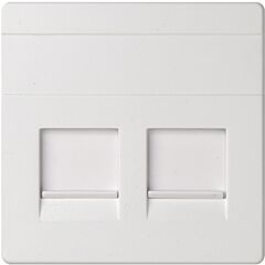 Placa v&d univ. plana c/g.polvo p/2 rj45