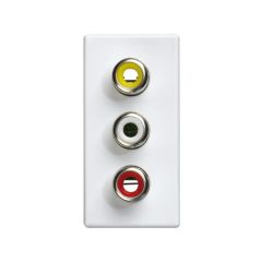 Conector 3rca de medio elemento blanco simon 27 play