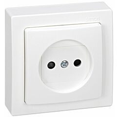 Base de enchufe bipolar monobloc 16 a 250v~ con dispositivo seguridad y embornamiento a tornillo blanco simon 73 loft