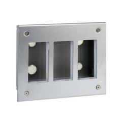Caja metálica de pared de empotrar para 3 elementos dobles acero inox simon 500 cima