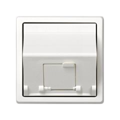 Placa de voz y datos inclinada con guardapolvo para 1 conector rj45 amp® blanco simon 73 loft