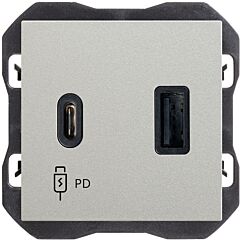 Cargador usb doble a+c 30w power delivery aluminio simon 270