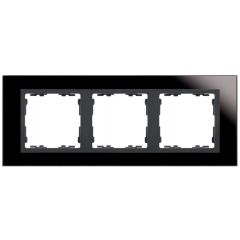 Marco para 3 elementos cristal negro interior grafito simon 82 nature